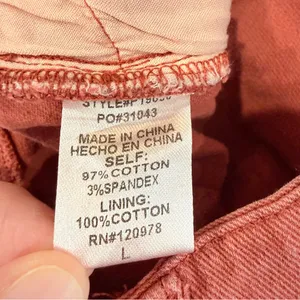 Entro High Rise Wide Leg Denim Jeans Womens Size Large Rust Red Bohemian Stretch thumbnail 8