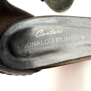 Donald J. Pliner size 6.5 M Couture France‎ made in Italy leather suede wedges thumbnail 9