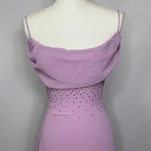Mistress Rocks Mini Dress Size Medium Lilac Cowl Neck Rhinestone Party Sexy‎ NWT thumbnail 4