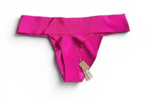 NWT Skims knit cheeky bikini bottoms hot pink thumbnail 1