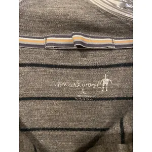 Smartwool Pullover Mens Large Gray Stripe Long Sleeve 1/4 Zip Lightweight Wool thumbnail 2