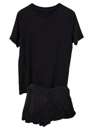 Honeylove Black Short Sleeve Pajama Set Mesh Insets Women's XL thumbnail 1