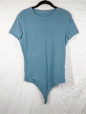 Abercrombie & Fitch Teal Blue Short Sleeve Compression Bodysuit thumbnail 2