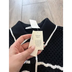 Abercrombie & Fitch Crochet Short Sleeve Polo Sweater thumbnail 5