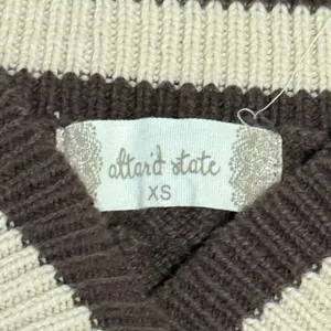 Altar'd State Brown and Cream Knit Sweater thumbnail 3