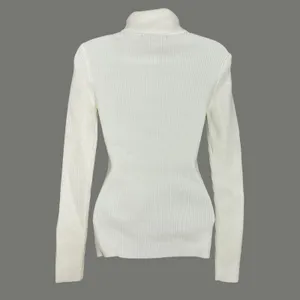 French Connection Turtleneck Sweater Ribbed Knit Women‎ XS Cream White Simple thumbnail 2