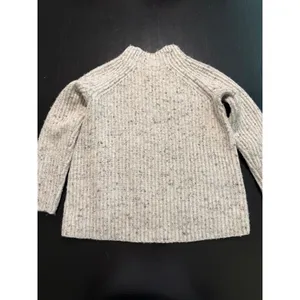 Madewell Donegal Ribbed Mock‎ Neck Sweater Cream Grey Flecked XS Pullover thumbnail 4