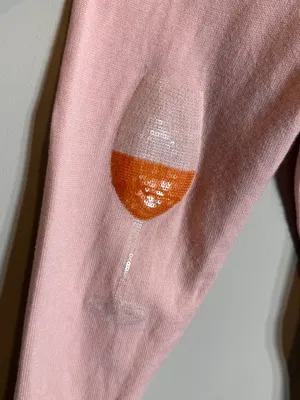 Queen Of Sparkles Rosé All Day Queen Knit Sweater Womens Large Pink Sequins Wine thumbnail 11