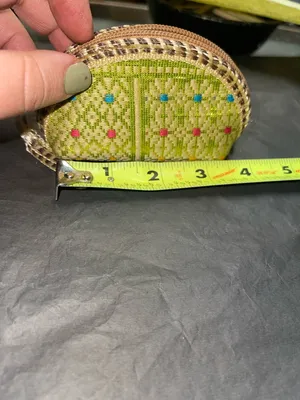 Handcrafted Green Embroidered Coin Purse - Women's Small Zipper Pouch thumbnail 5