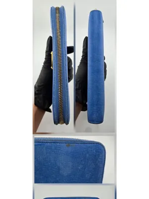 Fendi Royal Blue Zip Around Leather Wallet thumbnail 7