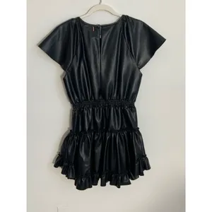 Misa‎ Vegan Leather Severine Dress In Black S thumbnail 5