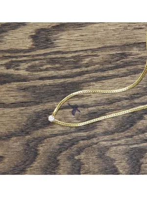 NWT Erica Lyons Necklace with Stone Accent, Spring Ring Clasp Gold Yellow 17.5" thumbnail 3