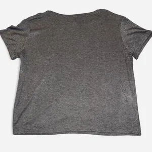 Heather Gray Ribbed Short Sleeve Baby Tee with Pocket, size Large thumbnail 5