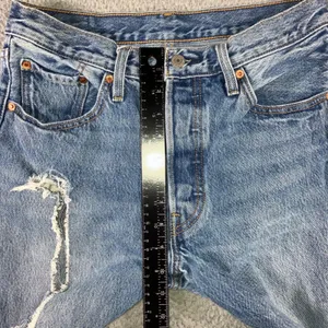 Levi's 501 Original Fit Jeans Women 28x28 Blue Distressed Button Fly Fit 28x27 thumbnail 13