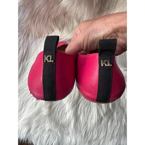 Stylish Pink Ballet Flats by Karl Lagerfeld - Size 9.5M thumbnail 3