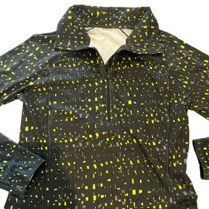 Under Armour ColdGear Womens 1/4 Zip Pullover Black Yellow Geometric Print M thumbnail 4