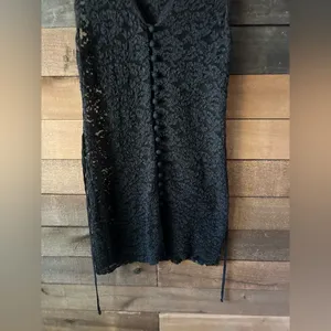 Vintage Laundry by Shelli Segal Black Lace Tunic Dress Button Front Size 4 thumbnail 10