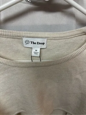 Women’s Cream Ribbed Cutout Crewneck Sweater thumbnail 4