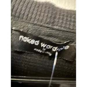 Naked Wardrobe Hoodie Womens 1X Black Cropped Zip Up Solid‎ NWT thumbnail 4