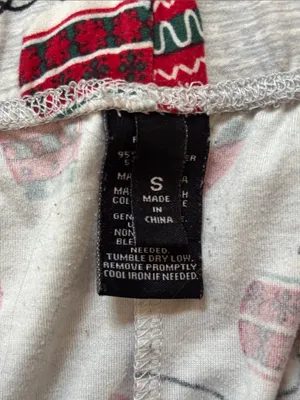 Derek Heart Red "Merry & Bright" Pajama Set with Gray Ornament Pants thumbnail 7