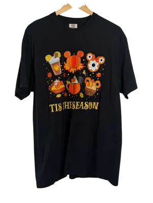 Comfort Colors Disney Inspired Tis The Season Fall/Halloween Tee Black thumbnail 1