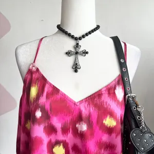 Soma Pink Leopard Print Tank Top Y2K 2000s Festival Coquette Large‎ thumbnail 2