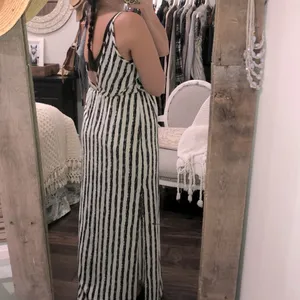 Sage size medium black & white striped maxi dress thumbnail 4