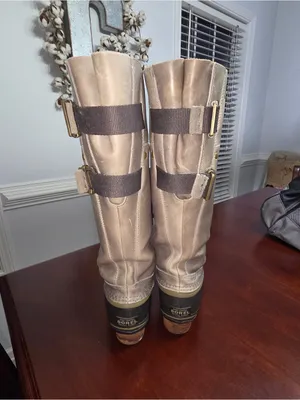 Sorel Slimpack Riding Tall II Leather Rain Winter Boots - Gray/Black Size 7 thumbnail 7