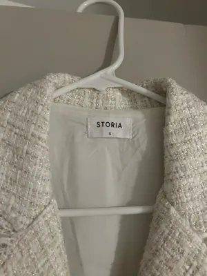 Storia Ivory Tweed Sleeveless Coat Dress thumbnail 3