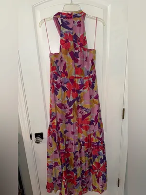 Colorful Floral Maxi Dress Pink Size 8 thumbnail 12