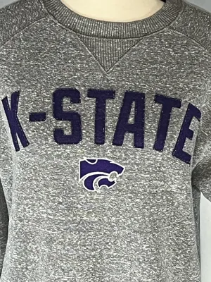 Champion K-State Powercat Raw Hem Cropped Women’s Crewneck Sweatshirt Small thumbnail 2