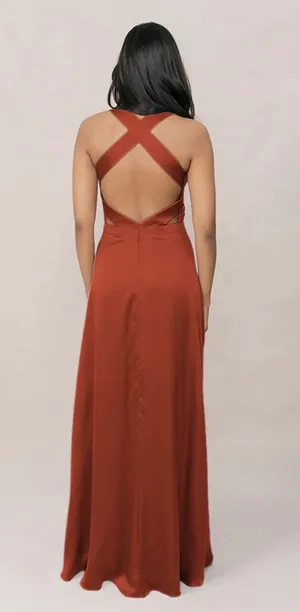 Revelry Dylan Satin Dress Red Size 4 thumbnail 2