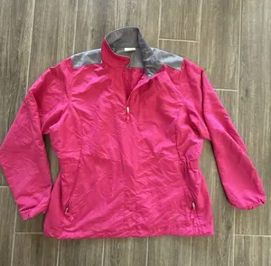 Nike Golf Womens Vibrant‎ Pink 1/4 Zip Pullover Jacket Lightweight Zip Pockets L thumbnail 1