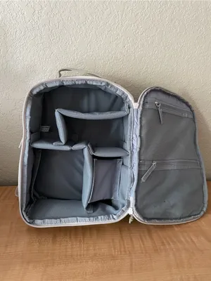 Bagsmart 2 in 1 Small Camera Backpack for DSLR Photography Traveling Trip Beige thumbnail 9