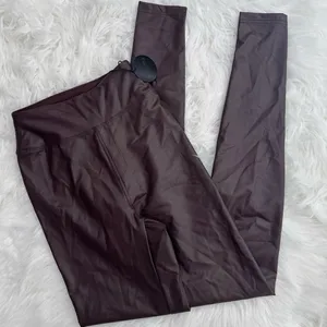 OFFLINE by Aerie Faux Leather High Waisted Leggings Chocolate Brown Size XS thumbnail 3