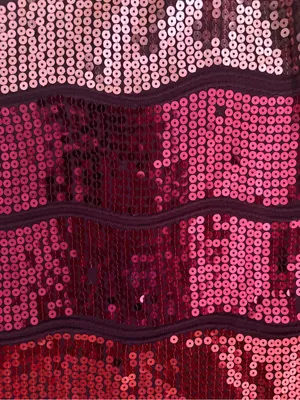 WOW couture One-Shoulder Sequin Ombre Dress in Pink and Burgundy thumbnail 3