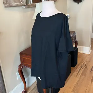 Oversized Solid Black Tee New thumbnail 3