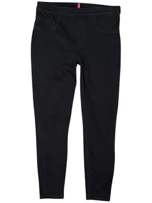 Spanx Jean-ish Ankle Leggings Tummy Shaping Soft Knit 20018R Black Sz Women's L thumbnail 2