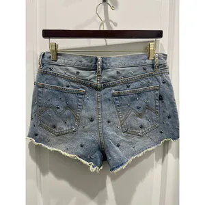 NWOT MINKPINK Studded Button Fly Denim Cut Off Shorts M thumbnail 4