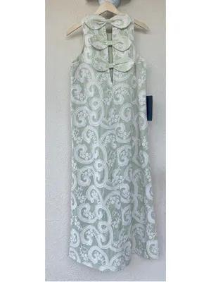 Tuckernuck Celadon Scroll Embroidered Bows Portia Dress Date Night Resort Beach thumbnail 8