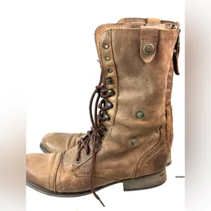 Steve Madden 10 CHEVIE Hipster Leather Lace Up Southwest Pattern Lined Shoes thumbnail 14