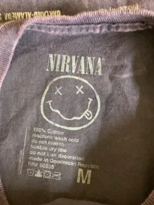 Nirvana Size Medium Purple Washed Logo Tee, Preloved thumbnail 3