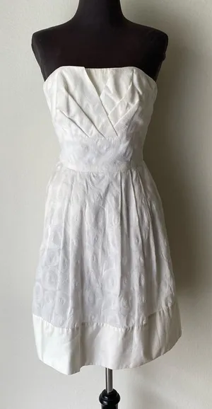 White House | Black Market sz 00 cocktail mini 100% cotton‎ dress thumbnail 1