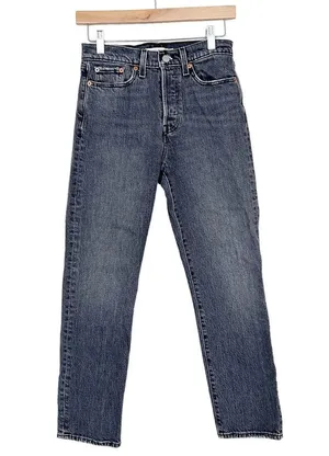 Levi's Premium Black Wedgie Straight Jeans Sz 26 thumbnail 7