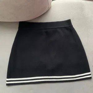 Alo Yoga Tennis Club Sweater Knit Skirt Black/Ivory S thumbnail 6
