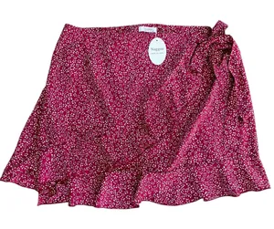 Naggoo Fuchsia Mini Wrap Skirt with Ruffle Hem thumbnail 1