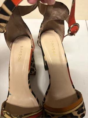 BAMBOO Animal Print Platform Heels with Red Accents thumbnail 4