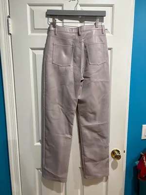 Aritzia Wilfred Melina Pants faux leather straight leg sz 6 new NWOT lavender thumbnail 4