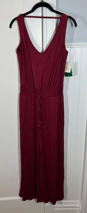 Halara Cowl Backless Sleeveless Drawstring Casual Jumpsuit with Pockets sz small thumbnail 1