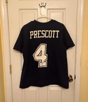 Dallas Cowboys Dak Prescott #4 Nike Navy Blue NFL Jersey T-Shirt thumbnail 2